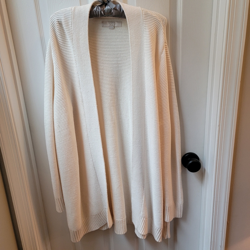 Cream Open Front Cardigan